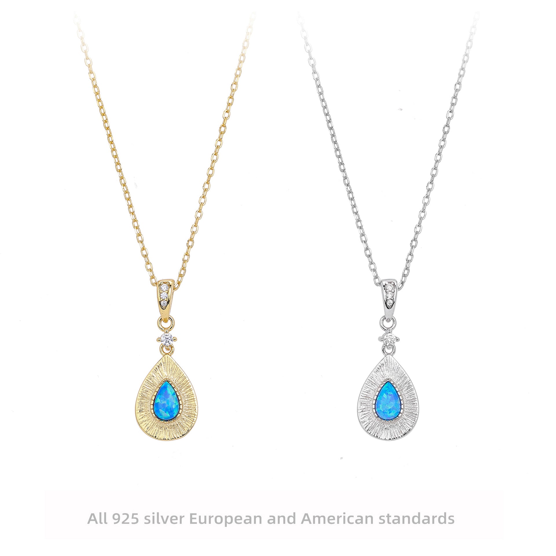 Damen Halskette mit filigranem Tropfenanhänger aus hochwertigem 925 Sterling Silber und funkelndem Zirkon Shop Nory