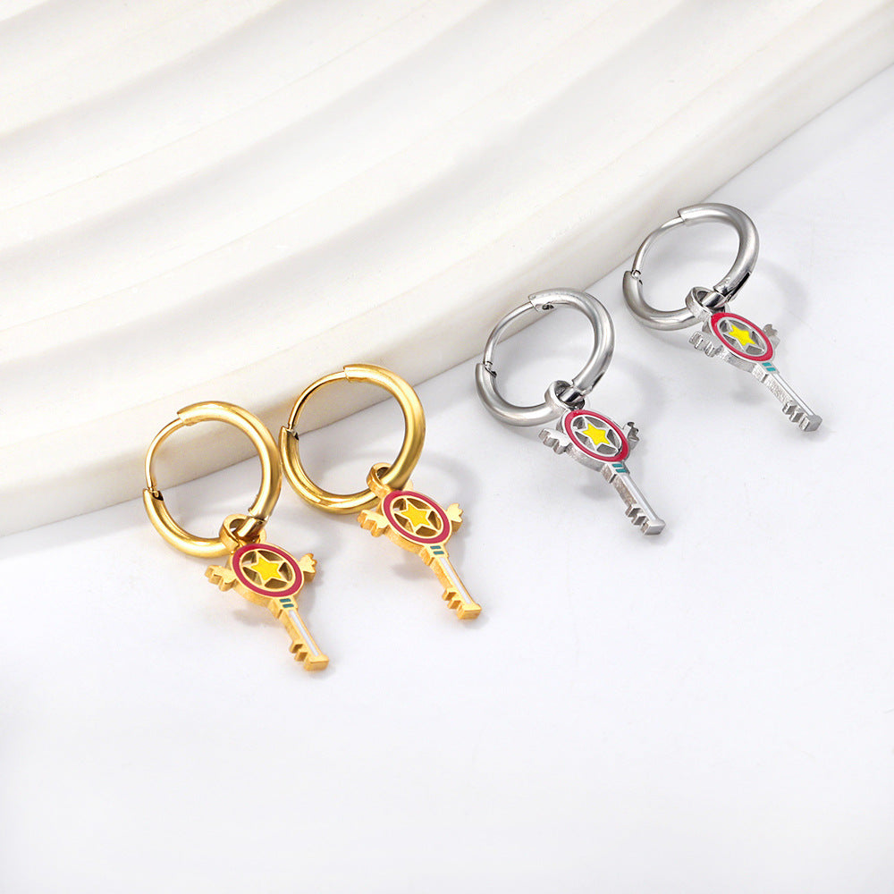 Damen Creolen mit verspieltem Lippenanhänger Shop Nory