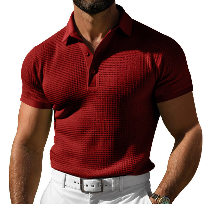 Herren nan Poloshirt mit Strukturstrick und schmalem Schnitt