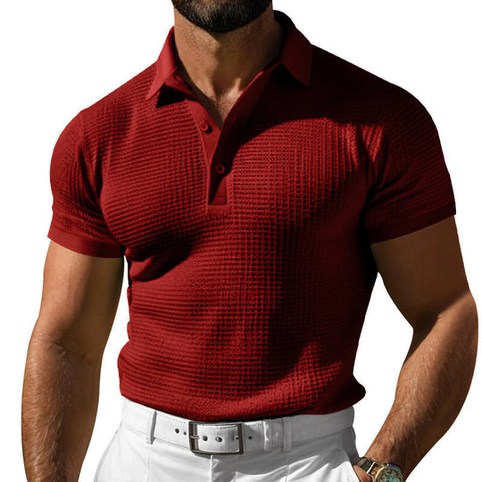 Herren nan Poloshirt mit Strukturstrick und schmalem Schnitt