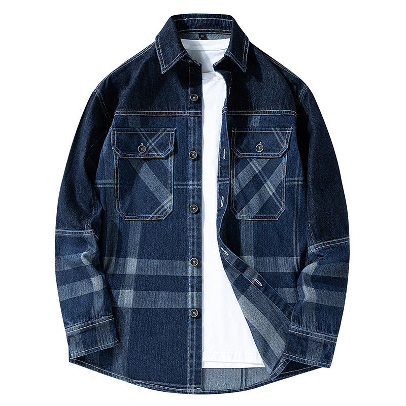 Herren Gemusterte Hemdjacke im Denim-Stil Shop Nory