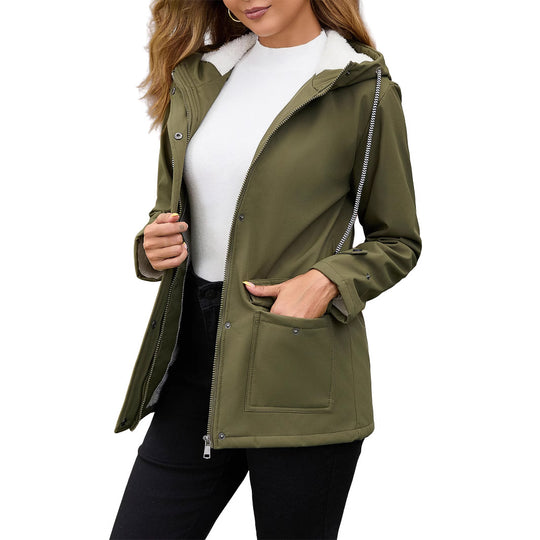 Damen Modische Outdoor-Jacke mit Fleece-Futter