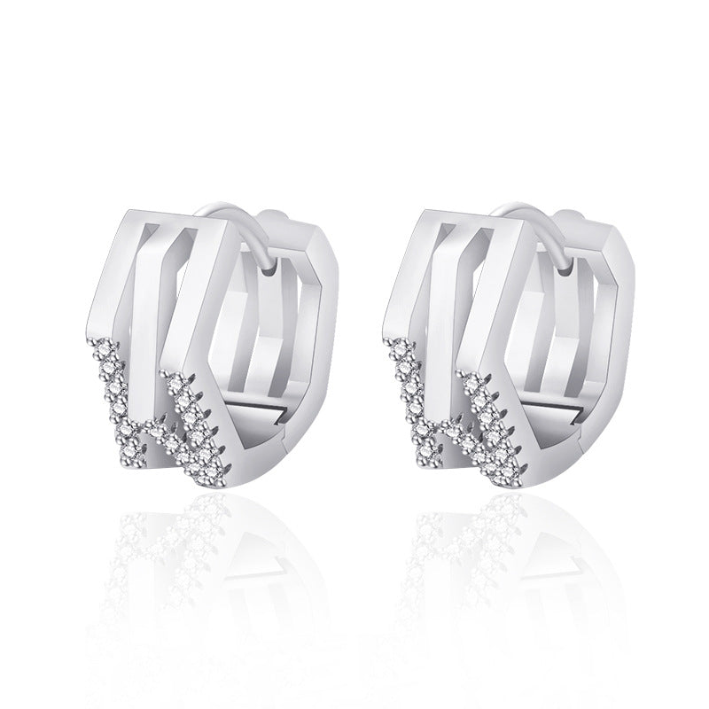 Damen Ohrringe mit modernem geometrischen Design und funkelnden Zirkonia Shop Nory