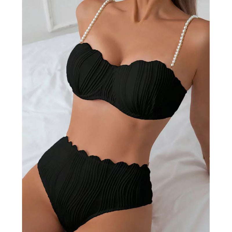 Damen Hochwertiger Push-Up Bikini mit Skulptur-Rippdesign