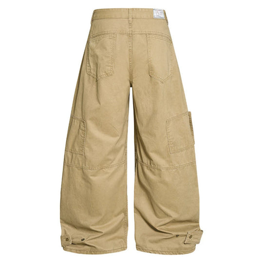 Damen weite Cargo‑Culotte‑Hose mit hoher Taille, Ballon‑Bein und aufgesetzten Klappentaschen Shop Nory