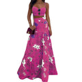 Damen Maxikleid mit floralem Zweiteiler und taillierter Silhouette Shopnory