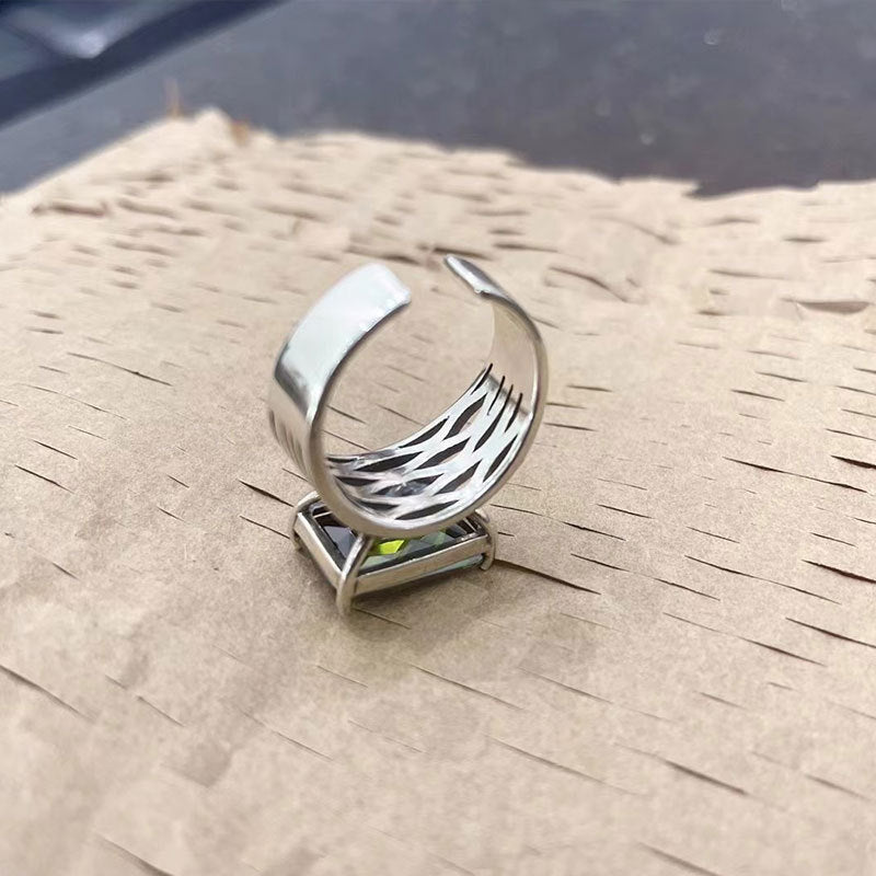 Damen Eleganter und zeitloser Ring mit rechteckigem Edelstein Shop Nory
