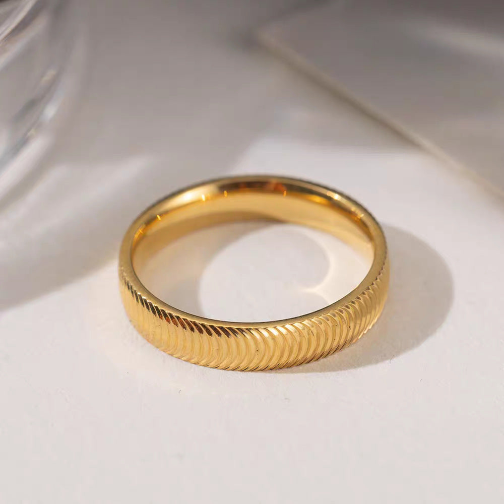 Damen Texturierten Gold Mode Band Ring Shop Nory