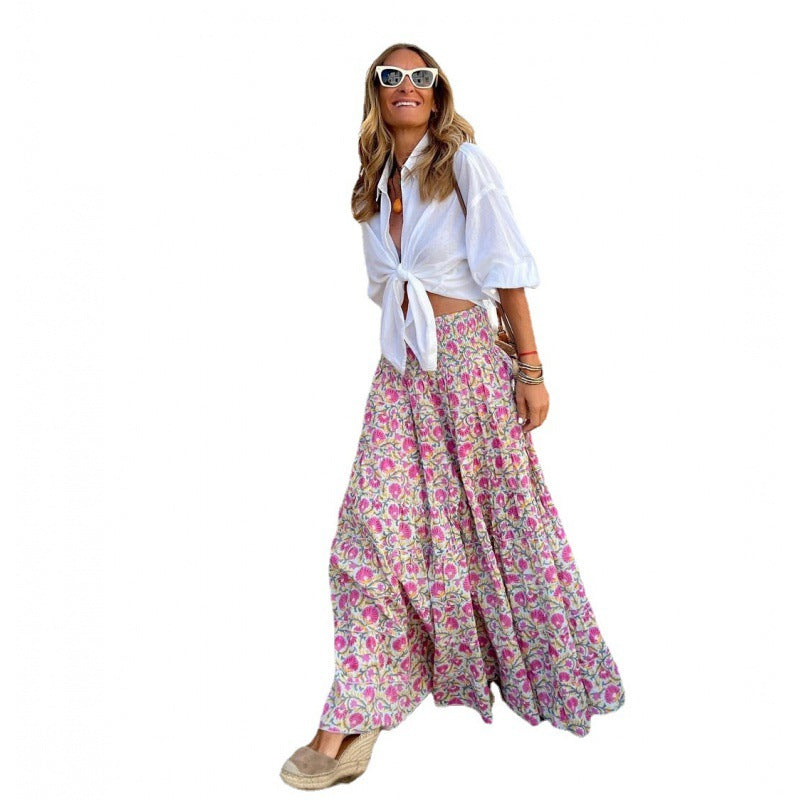 Damen Maxi-Rock mit floralem Muster