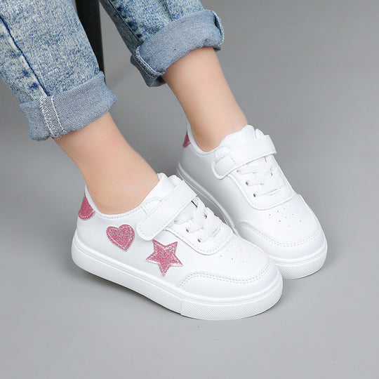Damen Plateausneaker mit Klettverschluss und glitzernden Herz‑ und Sternapplikationen Shop Nory
