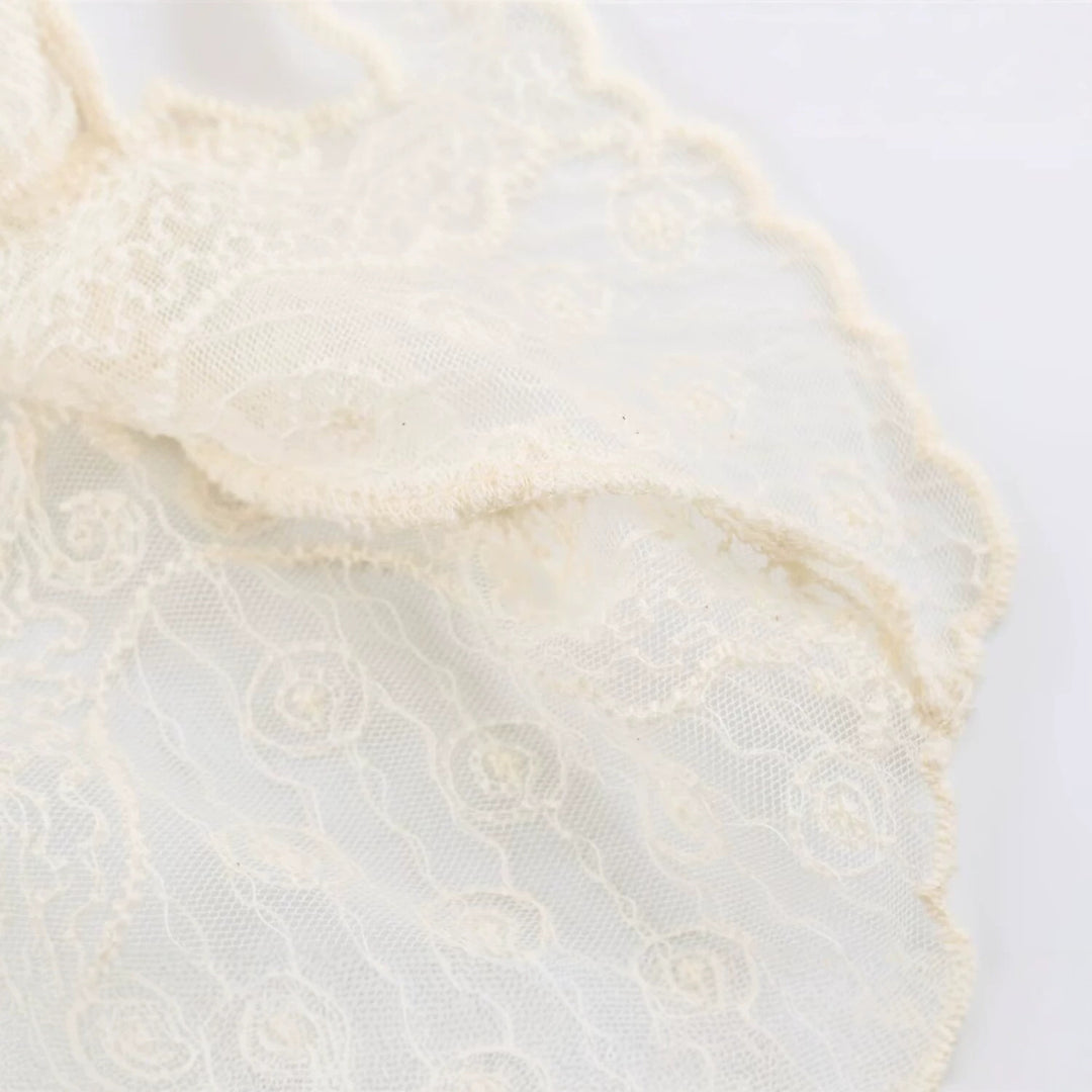 Damen Transparente Spitzenbluse im Peasant‑Stil mit Ballonärmeln Shop Nory