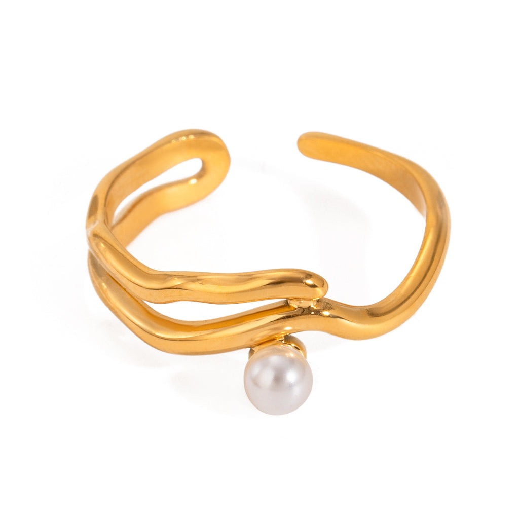 Damen Offenes Armband mit filigranem Design und elegantem Perlenakzent Shop Nory