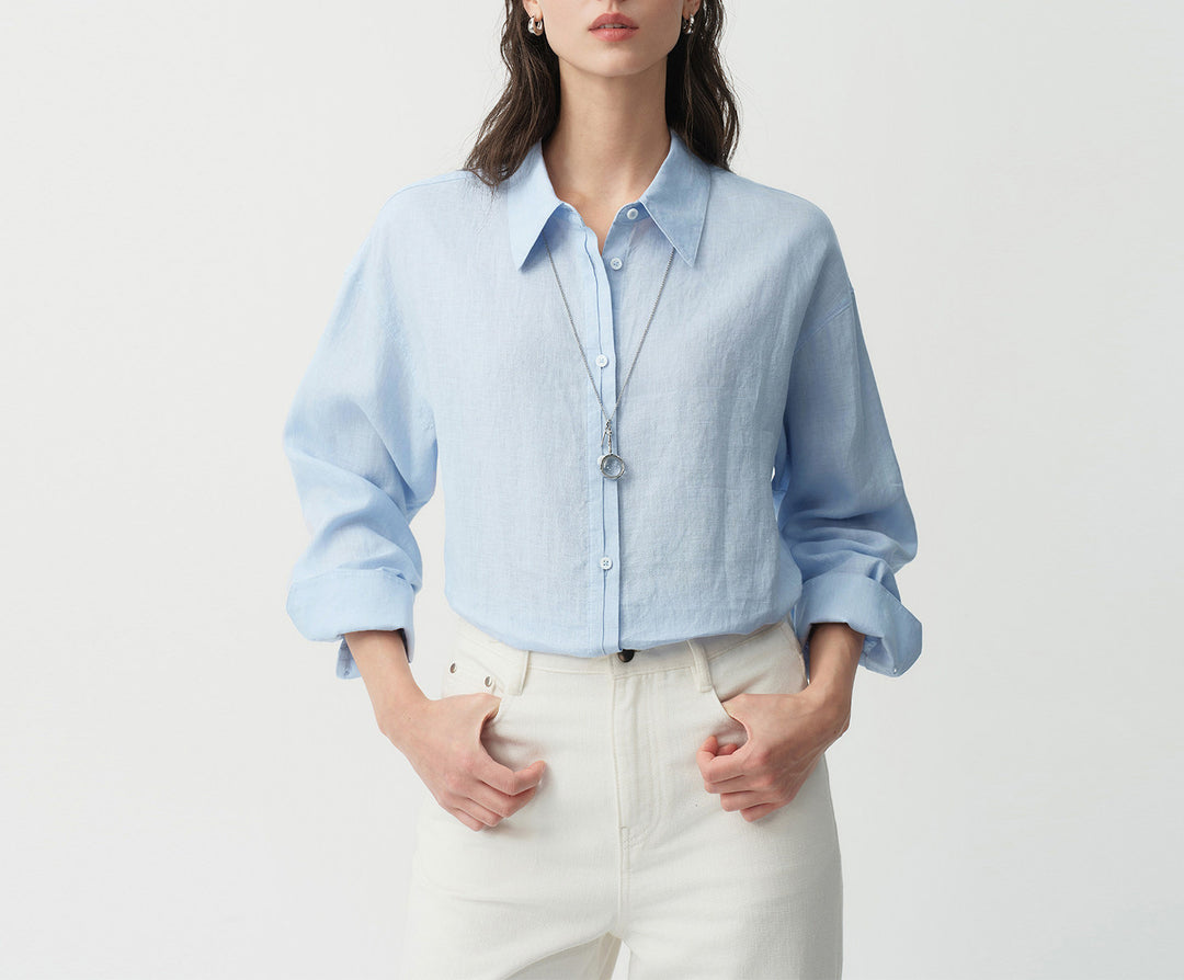 Damen Luftige Leinenbluse Shop Nory