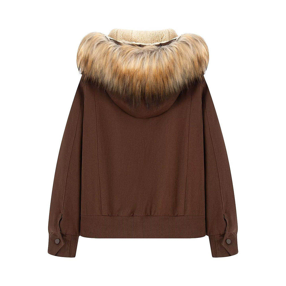 Damen Thermo-Parka mit Teddyfutter und abnehmbarer Fellkapuze Shop Nory