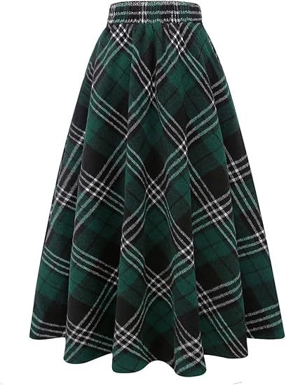 Damen Schwingender A-Linien Rock im modischen Karomuster Shopnory
