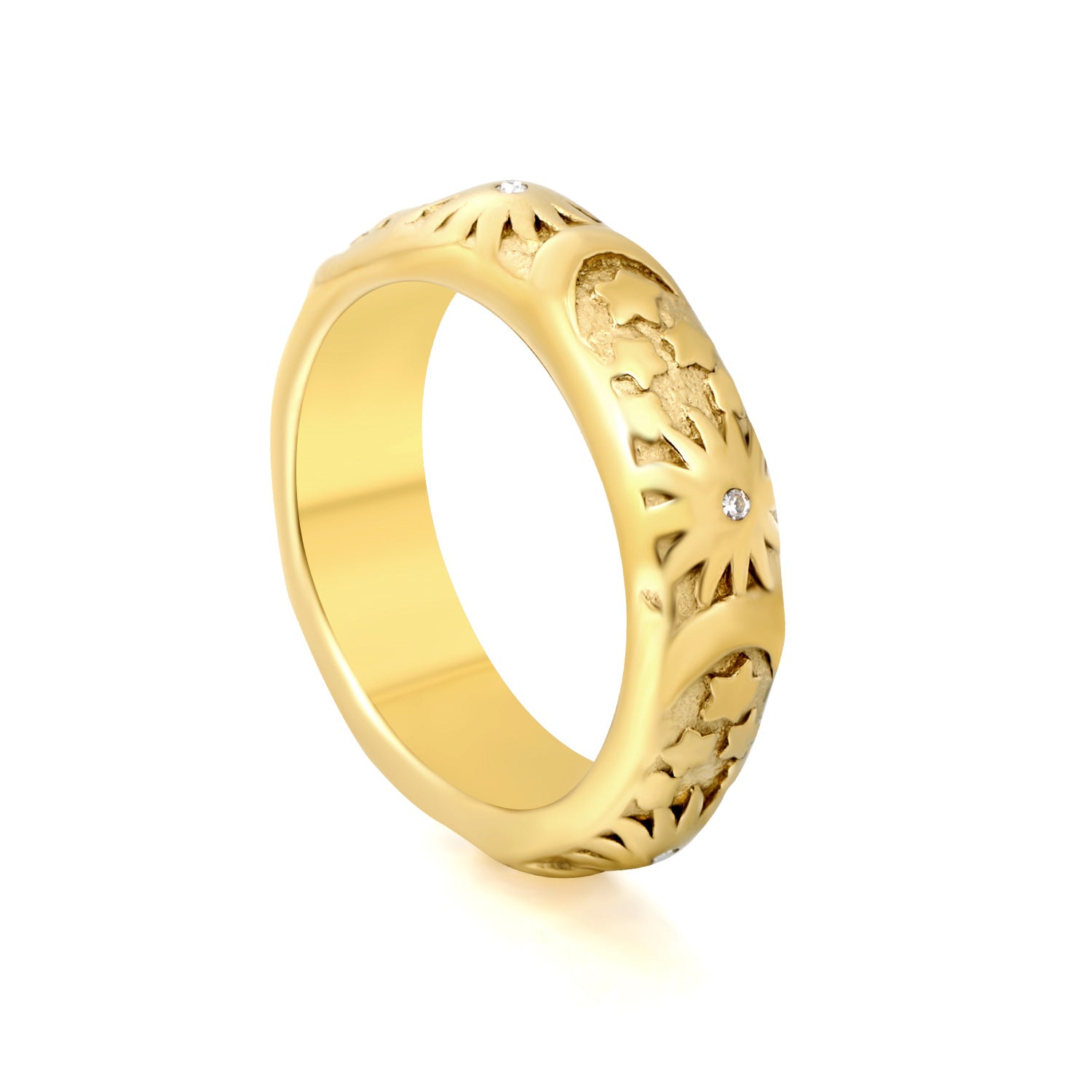 Damen Ring mit kunstvoller Musterung und funkelndem Zirkonia Shop Nory
