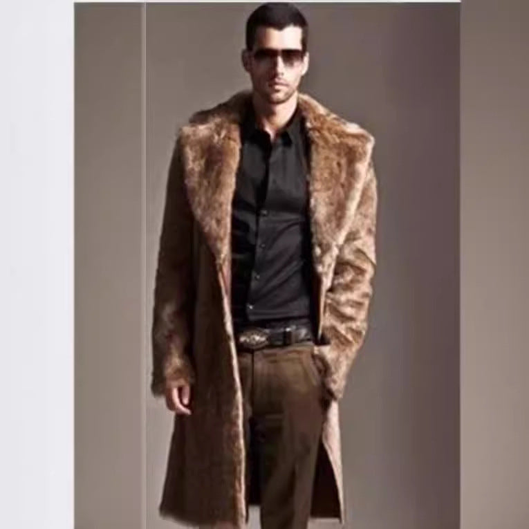 Herren Eleganter Kunstfell-Mantel