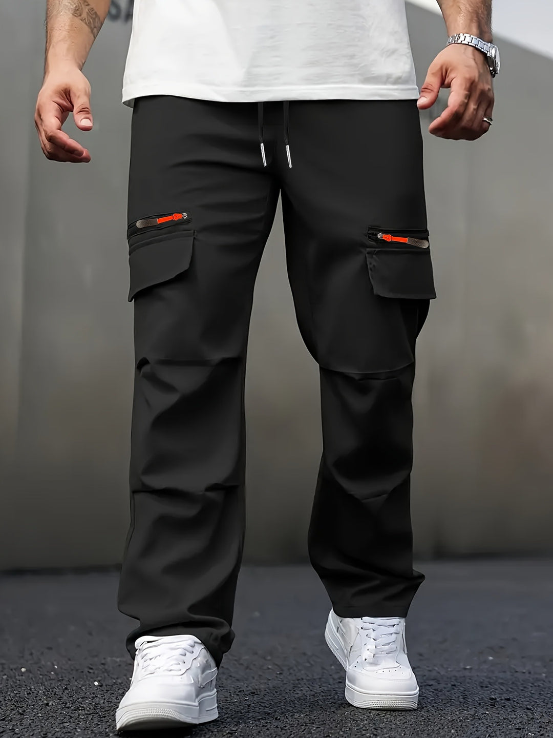 Herren Cargo-Jogginghose mit Multifunktionstaschen, Tunnelzug & Reißverschlüssen Shop Nory