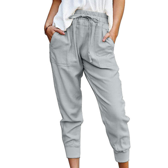 Damen Jogginghose mit elastischem Bund, Tunnelzug und Beinbündchen Shop Nory