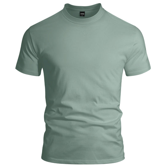 Herren nan eng anliegendes Rundhals-Basicshirt aus Singlejersey mit verstärktem Nackenband