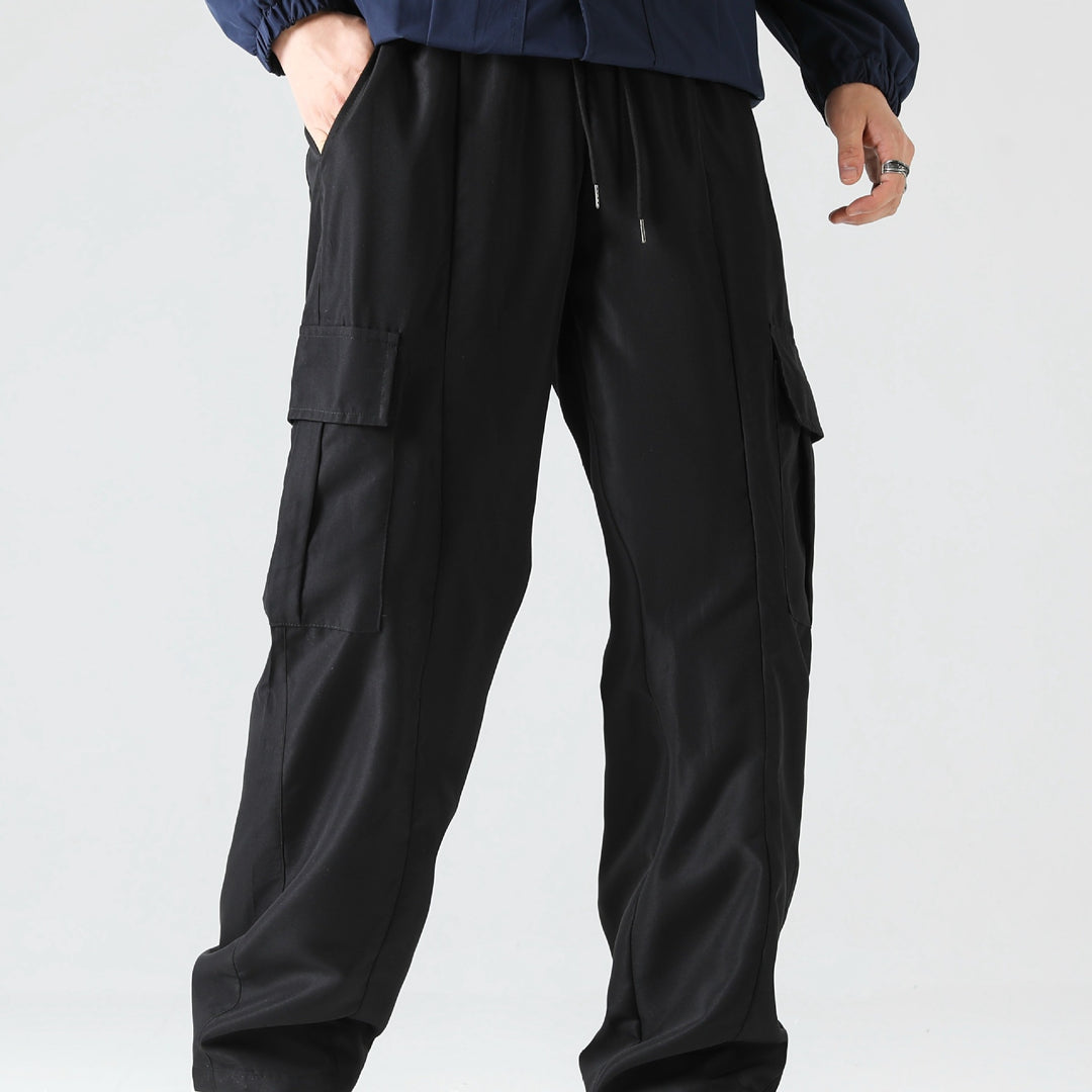 Herren Tapered Cargo-Jogginghose mit flachem Tunnelzug, Mehrfachtaschen & schmalem Knöchelsaum Shop Nory