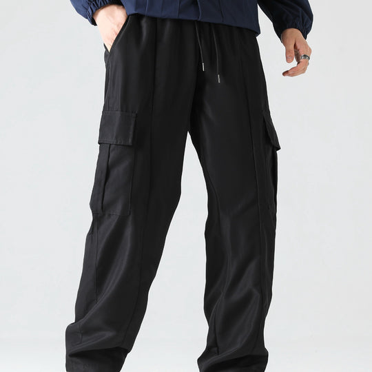 Herren Tapered Cargo-Jogginghose mit flachem Tunnelzug, Mehrfachtaschen & schmalem Knöchelsaum Shop Nory