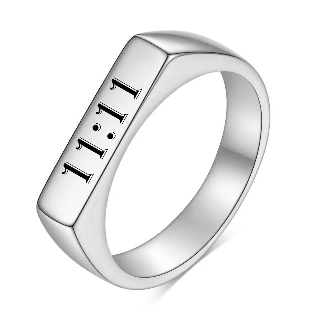 Herren Siegelring mit modernem graviertem Design Shop Nory