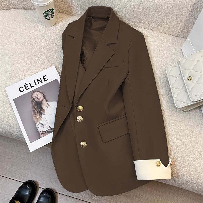 Damen Eleganter Blazer mit goldenen Knöpfen Shop Nory