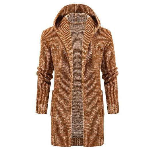 Damen Langer Kapuzen‑Strickcardigan mit tiefer Rippenstruktur und aufgesetzten Taschen Shop Nory