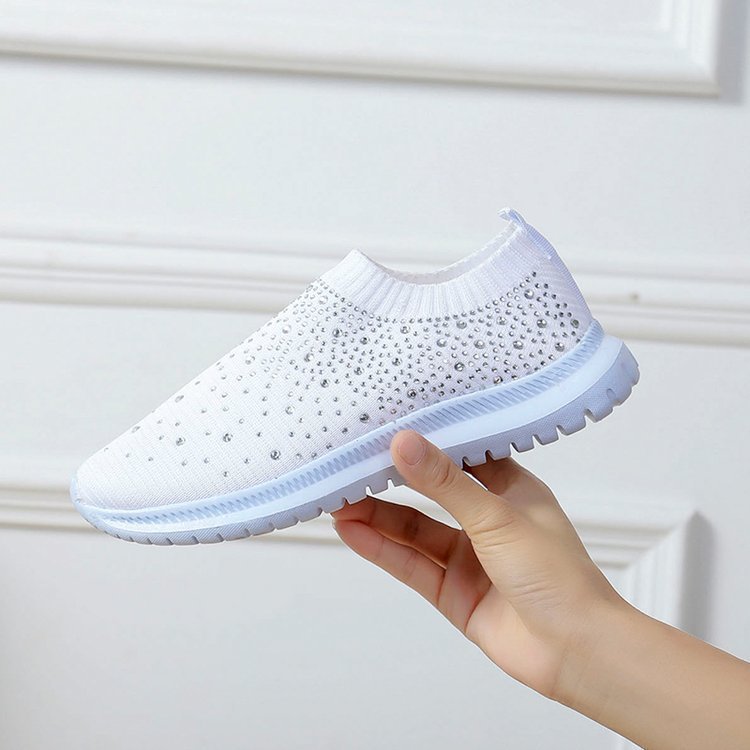 Damen Elastischer Sock-Sneaker mit Strass‑Nieten, atmungsaktivem Strickschaft und dämpfender Komfortsohle Shop Nory