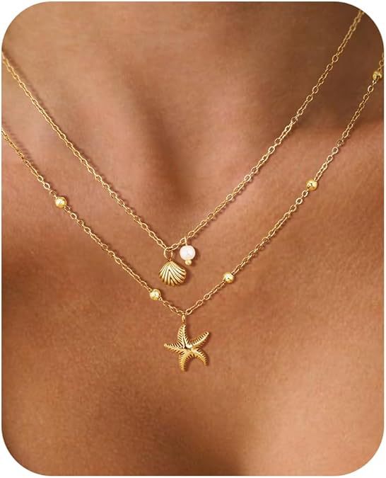 Damen Layered Halskette mit maritimen Motiven und edlen Akzenten Shop Nory