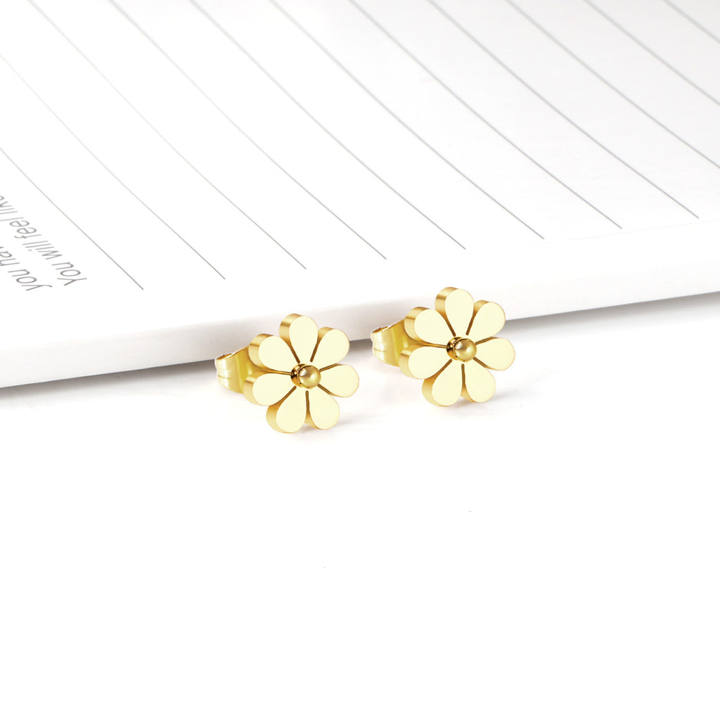 Damen Ohrstecker im eleganten Blumen-Design aus goldplattiertem Edelstahl Shop Nory