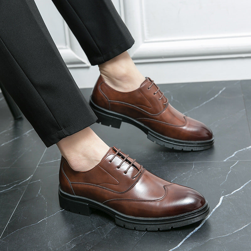 Herren eleganter Derby-Lederschnürer mit profilierter Gummisohle Shop Nory