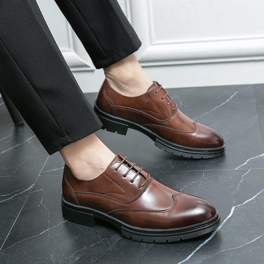 Herren eleganter Derby-Lederschnürer mit profilierter Gummisohle Shop Nory