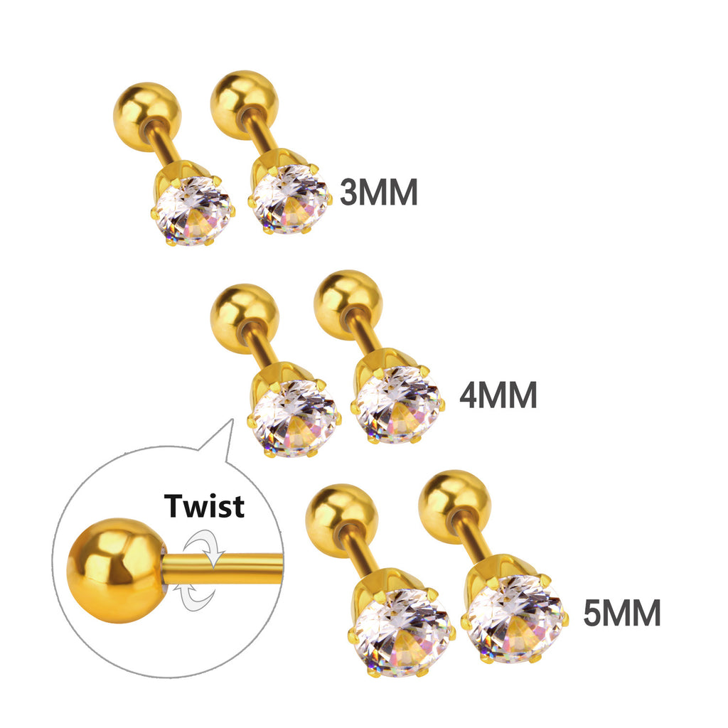 Damen Edelstahl Ohrstecker mit funkelnden Zirkonia Shop Nory