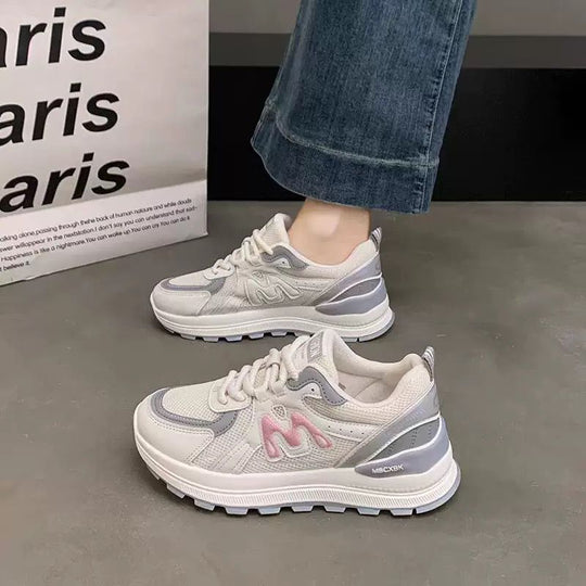 Damen Plateau-Chunky-Sneaker mit atmungsaktivem Mesh- und Ledermix Shop Nory