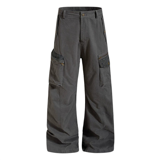 Damen weite Culotte-Cargohose mit Multi-Taschen und Textur-Einsätzen Shop Nory