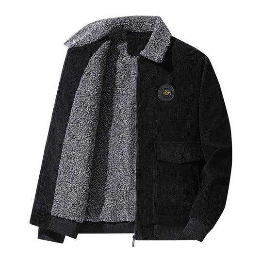 Herren Cord-Blouson mit Teddyfutter, Pattentaschen und Stehkragen Shop Nory