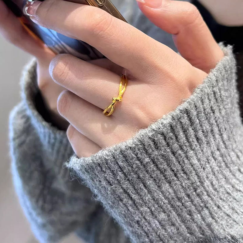 Damen zierlicher Knotenring aus hochwertigem Material Shop Nory