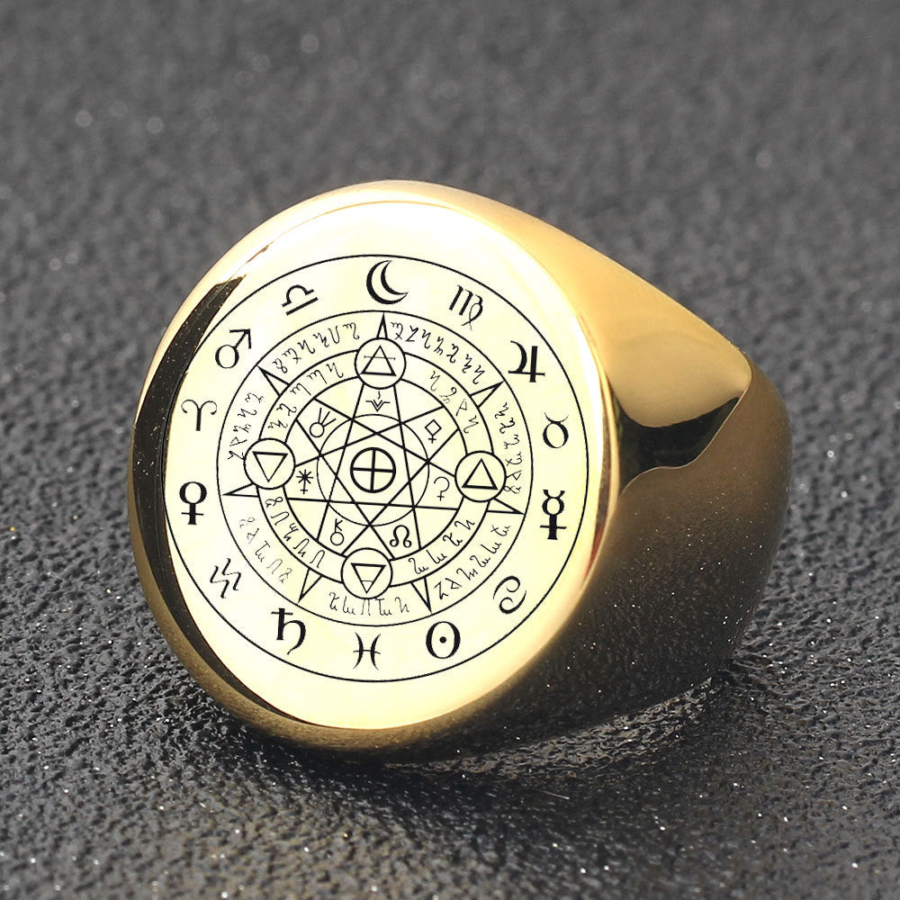 Herren Siegelring mit mystischem Symbol-Design Shop Nory