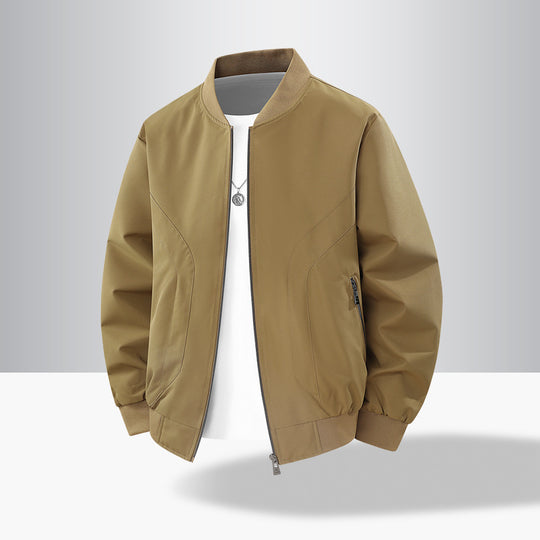 Herren Leichte winddichte Bomberjacke mit Rippbündchen und Reißverschlusstaschen Shop Nory
