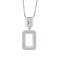 Damen Halskette mit elegantem rechteckigem Anhänger und funkelnden Zirkonia-Elementen Shop Nory