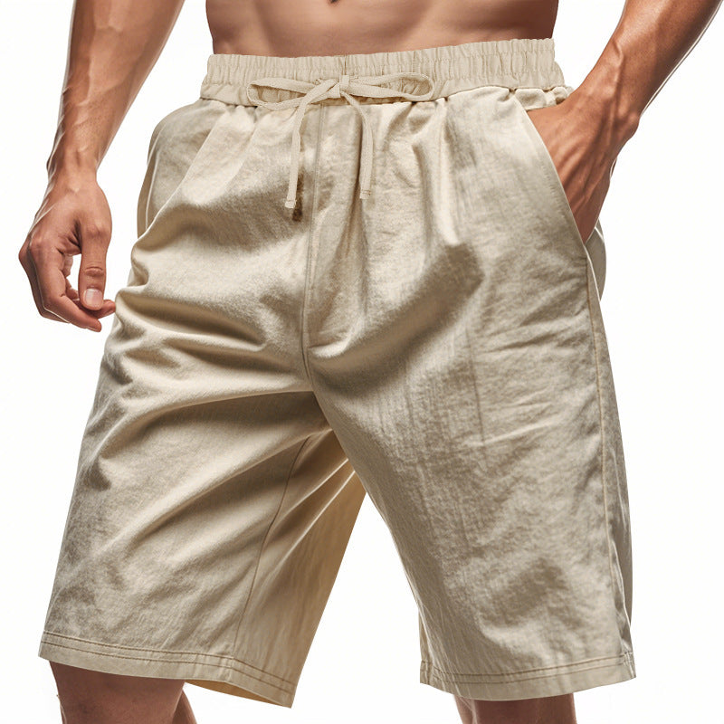 Herren nan lässige Baumwollmix Freizeitshorts mit elastischem Bund und Seitentaschen