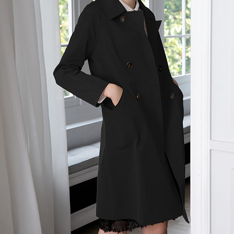 Damen Modische Trenchcoat mit doppelter Knopfleiste Shop Nory
