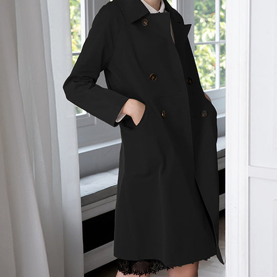 Damen Modische Trenchcoat mit doppelter Knopfleiste Shop Nory
