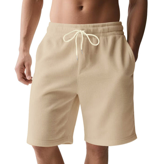 Herren nan knielange Bermudashorts mit elastischem Bund Kordelzug und Seitentaschen