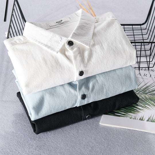 Herren Leichtes Baumwoll-Langarmhemd im Overshirt‑Stil mit Pattentasche und kontrastreichen Knöpfen Shop Nory
