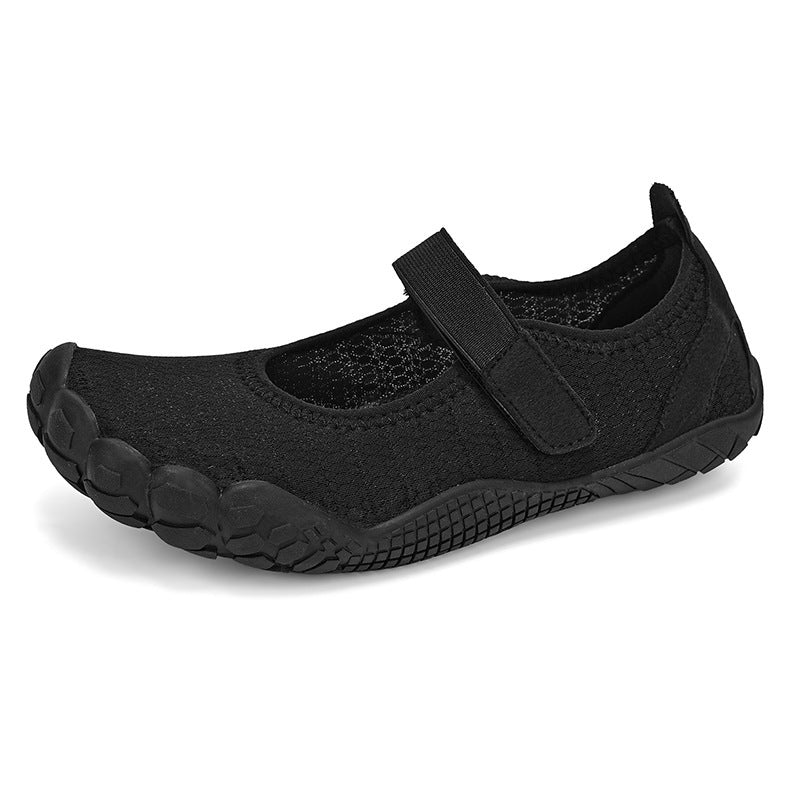 Damen Leichter Strick-Mary-Jane-Slipper mit Klettverschluss und flexibler Barfußsohle Shop Nory