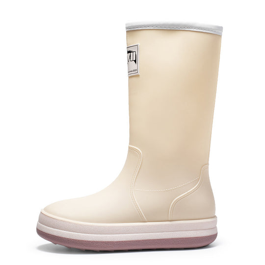 Damen Mittelhohe Plateau-Regenstiefel mit wasserfester Vollgummi-Konstruktion Shop Nory