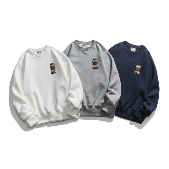 Unisex Oversize-Sweatshirt mit Raglanärmeln und Berg-Patch Shop Nory